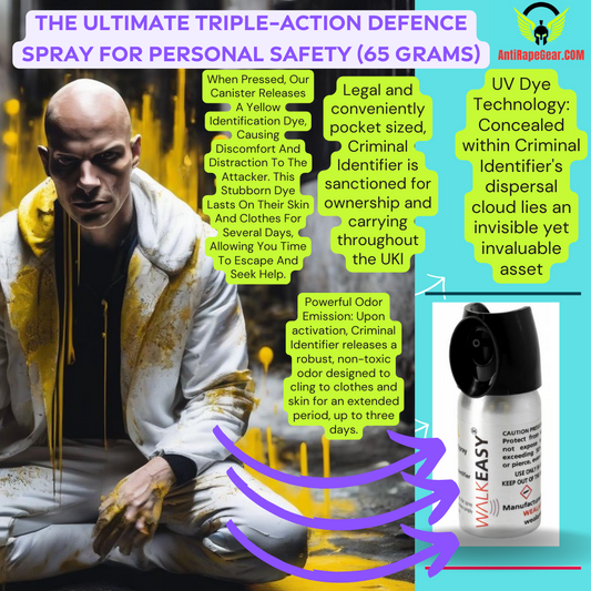 The Ultimate Triple-Action Defence Spray for Personal Safety Yellow Fluorescent Dye 🛡️ (65 Grams)